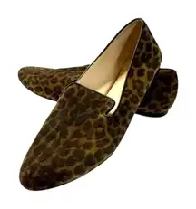 Veronica Beard Griffin Leopard Animal Print Slip On Loafers Exotic Flats sz. 8