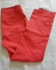 J.Crew  Stretch Pants Crop Straight Side Zip Salmon Color Womens Size 2