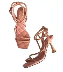 Sam Edelman  Women's Peach Leather Strappy
Ankle Strap Formal Heel Sandals 7.5