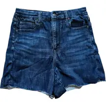 Womens American Eagle AEO Denim Curvy Hi-Rise Shortie Stretch Jean Shorts - Sz 8