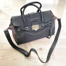 Jimmy‎ Choo Rosalie Grey Leather Top Handle Satchel