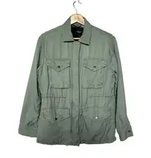 RAILS Jayden Sage Green Drawstring Utility Style Jacket Size XS Plaid Lined