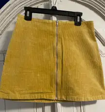 Musturd Yellow Coruroy Mini Skirt