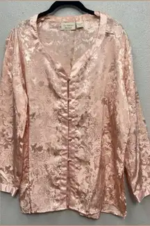 Vintage Victoria’s Secret Gold Label 2 Pc Pajama Sleepwear Set Sz M Purple Satin
