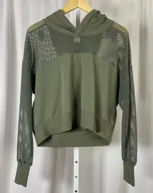 Cali Sport XL Mesh Workout Running Crop Hoodie Sweatshirt Hooded Gym Active