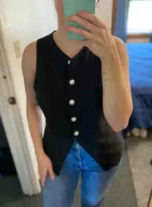 Black Pearl Button Down Vest 