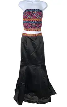 MADISON JAMES Colorful Embroidered 2 Piece Gown Size 12