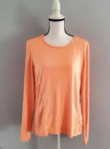 Danskin Orange Long Sleeve Athleisure Athletic Top XL