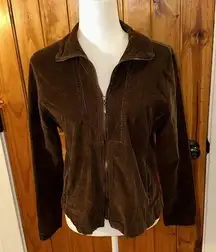 Baccini brown corduroy jacket size Petite L