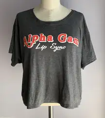 Alpha Gam Lip Sync cropped short sleeve T-shirt AGD Alpha Gamma Delta