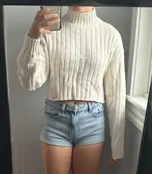 White turtle neck sweater