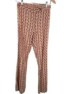 Gimaguas Women Disco Printed Cotton Trousers Retro Psychedelic  Back Brown Red