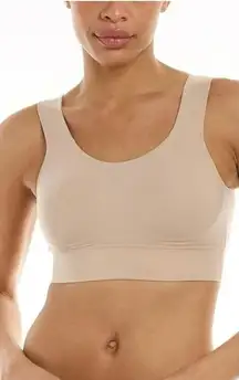 Natori Bralette Bra XS Bliss Flex Contour Wireless Beige Sports 723276 32 NWT