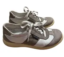 Mephisto Air Jet Runoff Leather Sneakers Women's Size 7 Gray White