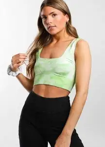 Free People Movement Green & white Good Karma Tie Dye Sports Bra, Women’s M/L