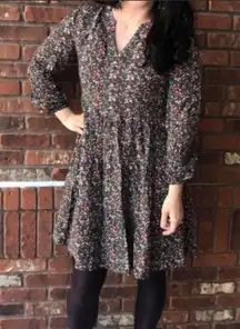 Matilda Jane Brown&Pink Fabulously Floral Tiered Mini Dress Sz.S NWT