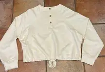 Grade & Gather  by Madewell 3 button crewneck cinch waist pullover