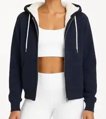 Splits59 Lynx Sherpa Lined Hoodie in Navy / Ivory Size XS Oversized NWT