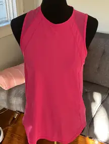 Lululemon Athletica Vibrant Pink Tank Top with mesh accents.  Size 6