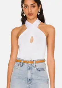 525 America Women's White Sweater Multi-Way Halter Top