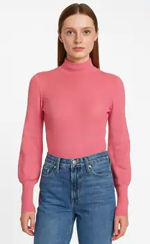 Ryegrass Women's Tie-Back Cutout Long Sleeve Mock Neck Sweater Size XS Pink NWOT