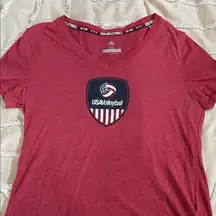 Adidas Red USA Volleyball Tee