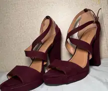 REPORT Elegant Purple Suede Heels with Ankle Strap Size 9