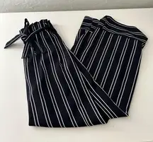Black & White striped paper bag trousers