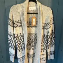 CUPCAKES & CASHMERE LONG TRIBAL  SWEATER, SZ XS, Good Condition (Grey/Blk)