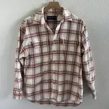 Abercrombie & Fitch 90's Oversized Shirt Jacket Shacket Plaid Flannel Small
