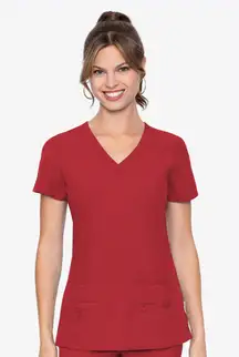 Med Couture Activate V-neck Racerback Scrub Top Red