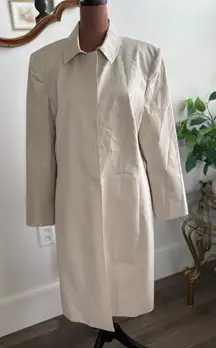 Classiques Entier Vintage Women's‎ Beige Trench Coat, Collared, Size Large