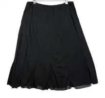 Womens Black Whimsigoth Boho Maxi Skirt Sz XL Sheer Overlay Layered A-Line Flowy