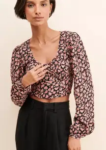 Motel Rocks Glaro Floral Cropped Blouse Urban Outfitters‎ size small bohemian