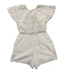 Tularosa Revolve Milk white eyelet lace cutout back Brynn romper sz Small