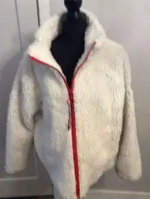 Tommy Hilfiger White Teddy Bear Fluffy Jacket Size XL Womens