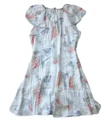 NWT Rebecca Taylor Hydrangea Floral in Snow Combo Silk Blend Short Dress 8 $395