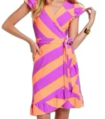 LILLY PULITZER Adriel Always A Party Dress Short Sleeve Wrap Around Mini small