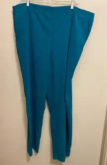 Alfred Dunner Womens Green Faux Suede Pants Size 12 46x29 Casual Pull On READ