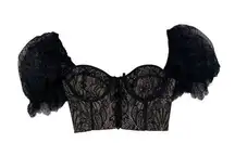 House of CB - Susana Lace Corset Top in Black
