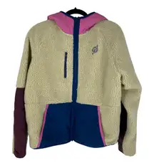 Peloton Colorblock Sherpa Zip Up Hooded Jacket