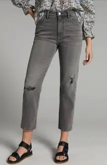Pilcro Anthropologie Jeans Women 27 Gray Denim Distressed The Borrowed Boyfriend