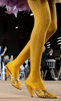 MARC JACOBS RUNWAY Fifty Four Mule Metallic Sandal Heels