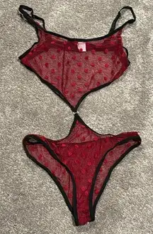 Shein Polka Dot Sheer Mesh Lingerie SIZE S