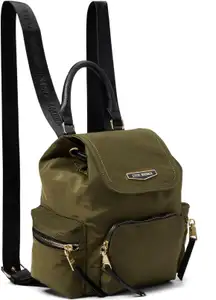 New Olive Green Khaki Mini Bsolly Backpack Black Wide Adjustable Straps With Logo NWT 3 Pockets with zipper sides and front New with tag.
