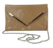 INC International Concepts Envelope Purse Clutch Faux Leather Taupe