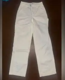 Aritzia TNA White Carpenter Cargo Pants