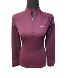 Columbia Women's "Heavyweight" Omni-Heat Half Zip Burgundy Shirt (#11)