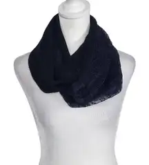 Nicole Marciano Black Lace Infinity Scarf One Size Black Knit Scarf with Lace De