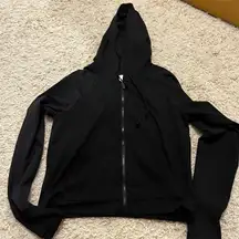 Black Cropped Athletic Jacket Size Medium